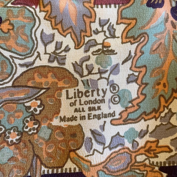 Liberty of London earthtone silk scarf - Picture 2 of 7